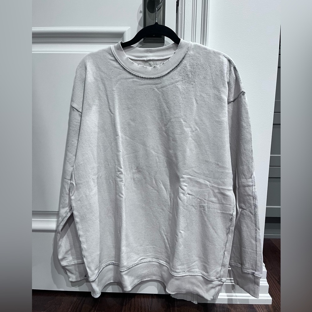 Raquel Allegra oversized sweatshirt - white with black speckled detailing